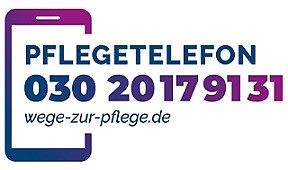 Logo des Pflegetelefons mit Rufnummer